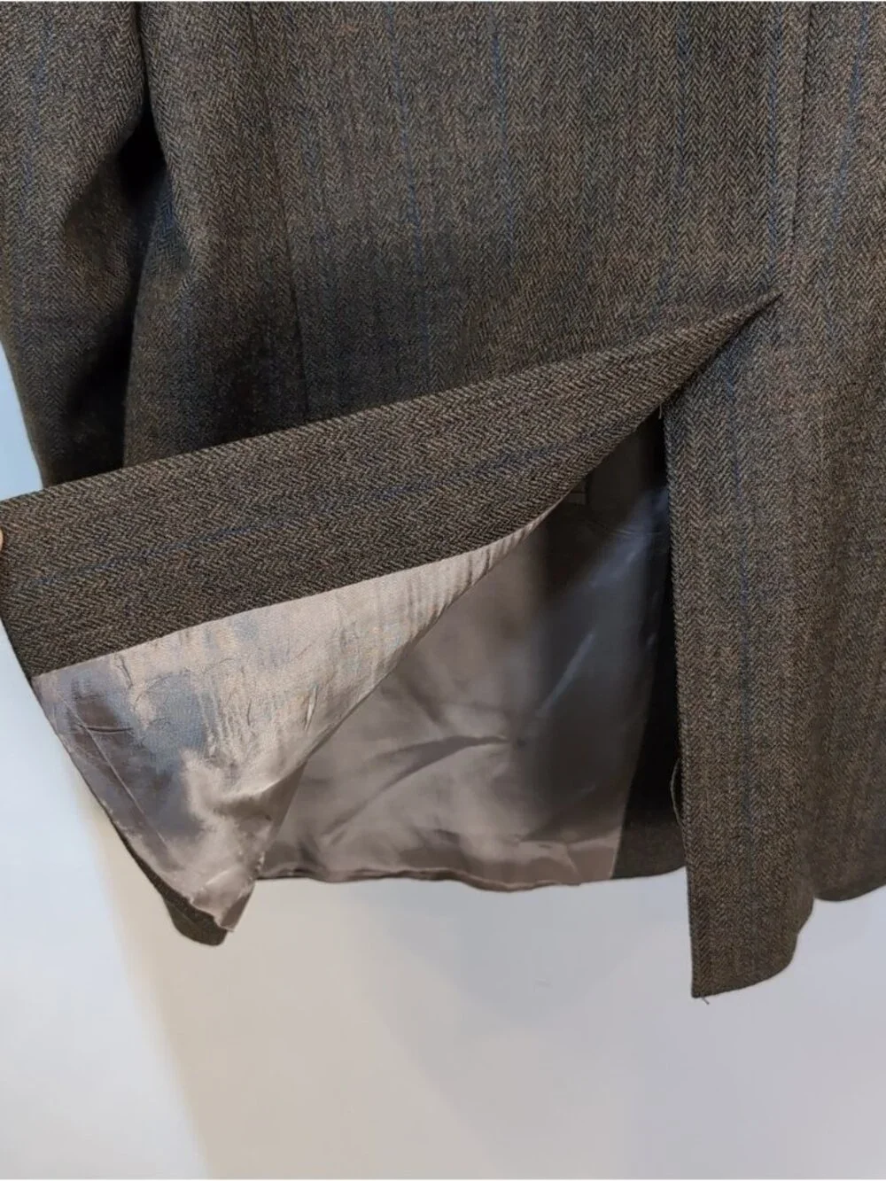 Chaps Ralph Lauren Brown Plaid Lambswool Sport Coat Blazer Mens Size 44R Canada
